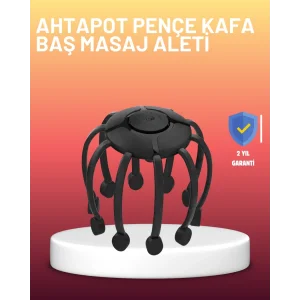 USB Şarjlı Kafa Masaj Aleti 3 Modlu 8 Başlıklı Stres Giderici