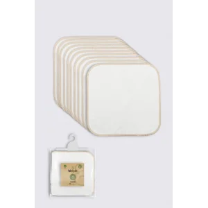 Organik 28x28 10Lu Penye Mendil 90101 Ekru