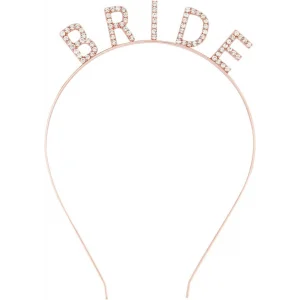 Rose Gold Renk Bekarlığa Veda Kristal Taş Bride Tacı İthal 16x10 cm