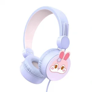 Tavşan Desenli Mikrofonlu Kulak Üstü Kulaklık