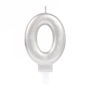 0 Rakam Mum Gümüş Renk