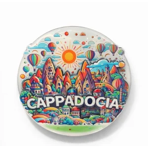 Kapadokya Temalı Ahşap Buzdolabı Magneti Alk5053