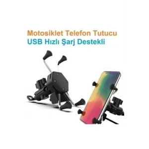 Usb Şarjlı Ayna Bağlantılı Motosiklet Telefon Tutucu Motor Tutacağı