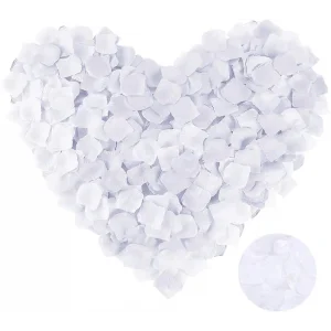 Beyaz Renk Gül Yaprağı Şekilli Konfeti 5 Paket 500 Adet