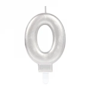 0 Rakam Mum Gümüş Renk