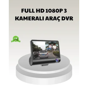 Araç DVR Kamerası 3’lü 170° Geniş Açılı Full HD ve Park Destekli