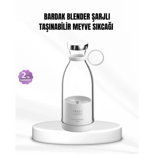 Şarjlı Portatif Blender – Gıda Sınıfı Malzeme, 10 Kullanımlık Pil, Mini Boy ve Hafif Tasarım