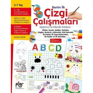 Benim İlk Çizgi Çalışmaları Alıştırma ve Etkinlik Kitabım 3 - 7 Yaş [Paperback] [Dec 30, 2023] Ferhat Çınar