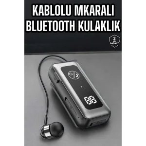 Kablolu Bluetooth Kulaklık Kulak İçi Stereo Mikrofonlu Dijital Göstergeli