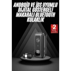Makaralı Bluetooth Kulaklık Telefon Uyumlu Makaralı TF Kart Girişli Güç Göstergeli