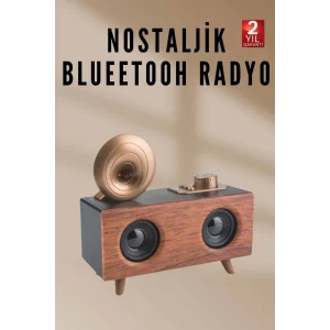 Nostaljik Radyo Bluetooth Bağlantılı Şarjlı Yüksek Ses Kaliteli