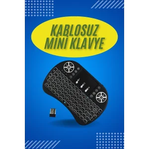 Işıklı Kablosuz Mini Klavye ve Dokunmatik Mouse Seti Türkçe Kablosuz