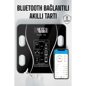 Akıllı Tartı Bluetooth Bağlantılı Yağ Ölçebilen Tartı Yeni Nesil
