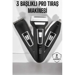 3 Başlıklı Profesyonel Tıraş Makinesi