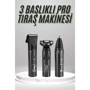 Dijital Göstergeli 3 Başlıklı Tıraş Makinesi Islak Kuru Lazer Öncesi Günlük