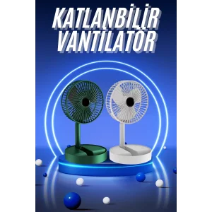 3 Kademe Hız Ayarlı Vantilatör Telefon Standlı Şarjlı Katlanabilir Soğutucu Pervane