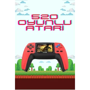 520 Retro Oyunlu El Konsolu Atari Oyun Konsolu Taşınabilir