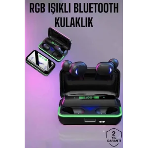 Powerbank Özellikli Kablosuz Bluetooth Kulaklık RGB Işıklı