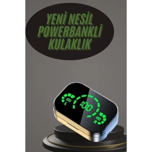 Kablosuz Bluetooth Kulaklık Çift Telefon Destekli Powerbankli Dijital Göstergeli
