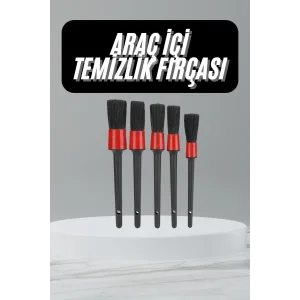 5 Adet Oto Detaylı Temizleyici Araç İçi Temizlik Fırça Seti Koltuk Döşeme Kapı Toz Alma Fırçası