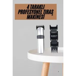 Yeni Nesil Profesyonel Şarjlı Saç Sakal Tıraş Makinesi Ayarlanabilir 4 Taraklı