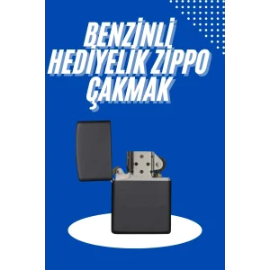 Doldurulabilir Siyah Benzinli Çakmak Metalik