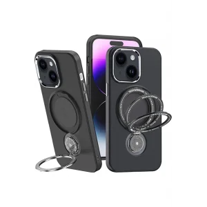 ALLY iPhone 15 Plus İçin Magsafe Uyumlu Standlı Manyetik Silikon Kılıf-(5775)