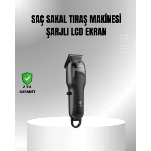 7000 RPM Güçlü Motorlu LCD Göstergeli Şarjlı Tıraş Makinesi