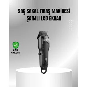 7000 RPM Güçlü Motorlu LCD Göstergeli Şarjlı Tıraş Makinesi