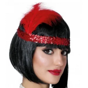 7039ler 8039ler Ve 9039lar Temalı Kırmızı Renk Çarliston Saç Bandı