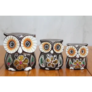 Ahşap 3lü Baykuş Seti Model 1