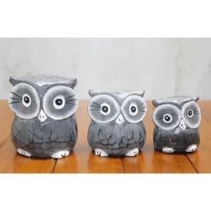 Ahşap 3lü Baykuş Seti Model 2