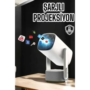 Akıllı Projeksiyon Powerbankli Taşınabilir Sinema Projektörü 4k HD Kaliteli