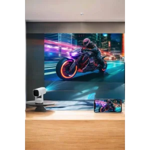 Akıllı Projeksiyon Powerbankli Taşınabilir Sinema Projektörü 4k HD Kaliteli