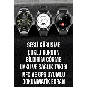 Akıllı Saat Titreşimli Pusula Nabız ve Tansiyon Ölçer NFC Uyumlu