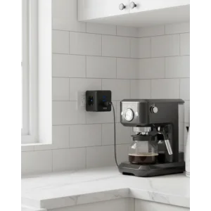 Akım ve Voltaj Korumalı Küp Priz 3 USB Destekli