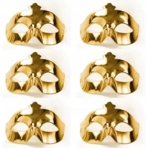 Altın Metalize Renk Düz Balo Parti Maskesi