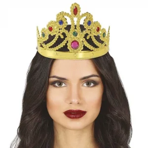 Altın Renk Plastik Prenses Tacı Kraliçe Tacı 60cm