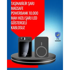 Alüminyum Alaşımlı, 20W PD Hızlı Şarj ve Manyetik Kablosuz Powerbank