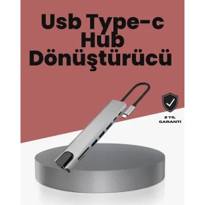 Alüminyum Gövdeli Type‑C HDMI & Ethernet Adaptör – Tak & Çalıştır