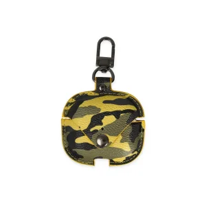 Apple Airpods 3 (3.nesil) Çanta Kamuflaj Deri Kılıf - Sarı