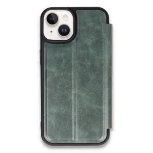 Apple İphone 14 Kılıf Flip Cover - Koyu Yeşil