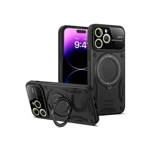 Apple İphone 16 Pro Kılıf Joy Lens Standlı Kapak - Siyah