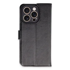 Apple İphone 16 Pro Kılıf Trend S Plus Kapaklı Kılıf - Siyah