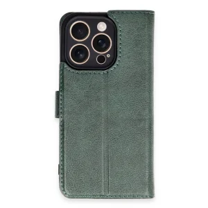 Apple İphone 16 Pro Kılıf Trend S Plus Kapaklı Kılıf - Yeşil