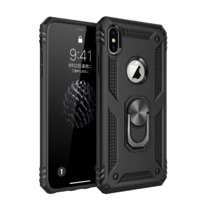 Apple İphone Xs Max Kılıf Sofya Yüzüklü Silikon Kapak - Siyah