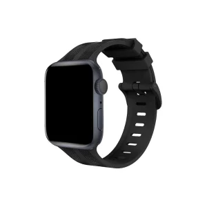 Apple Watch 38mm Kr408 Çizgili Silikon Kordon (saat Değildir) - Siyah