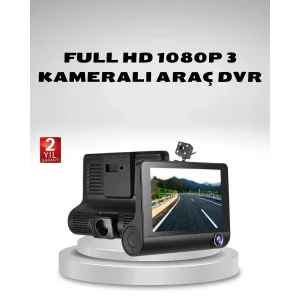 Araç Kamerası 3’lü Full HD DVR 1080P Gece Görüşlü ve G-Sensörlü