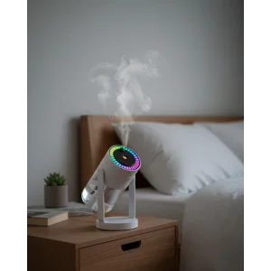 Araç ve Ev İçin Hava Nemlendirici Projektörlü Sessiz Buhar