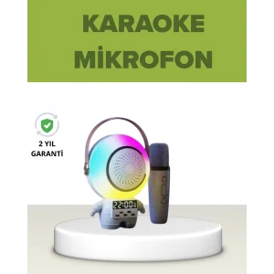 Astronot Tasarımlı Bluetooth Speaker ve Kablosuz Mikrofon Karaoke Seti